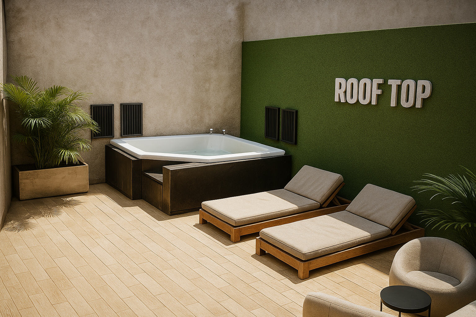 Common areas and roof level
