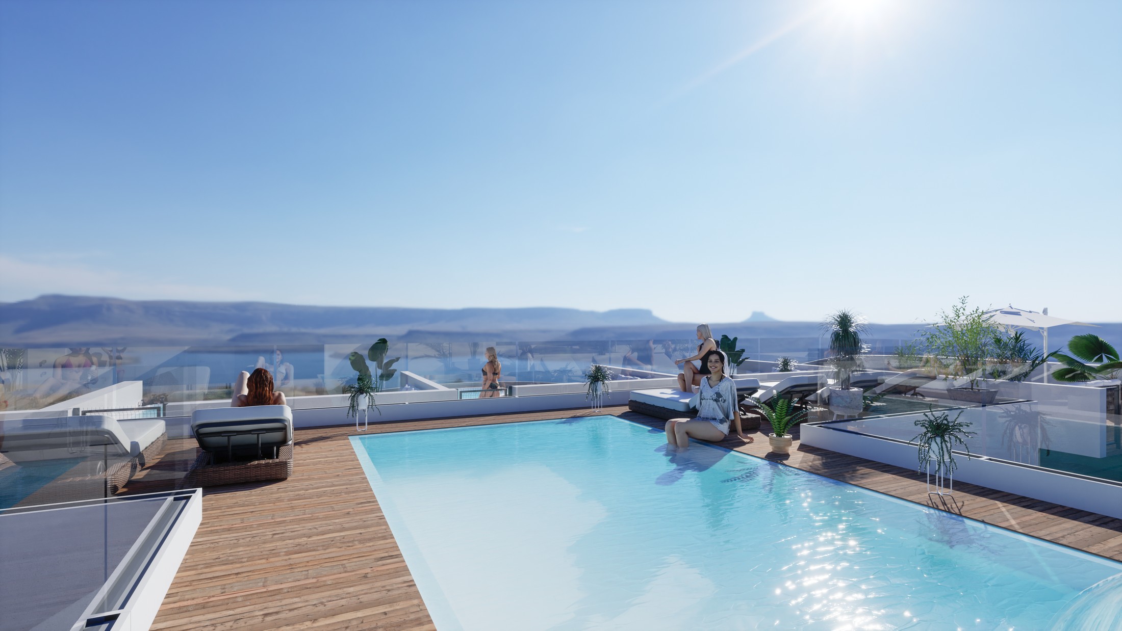 Rooftop pool and sun terrace