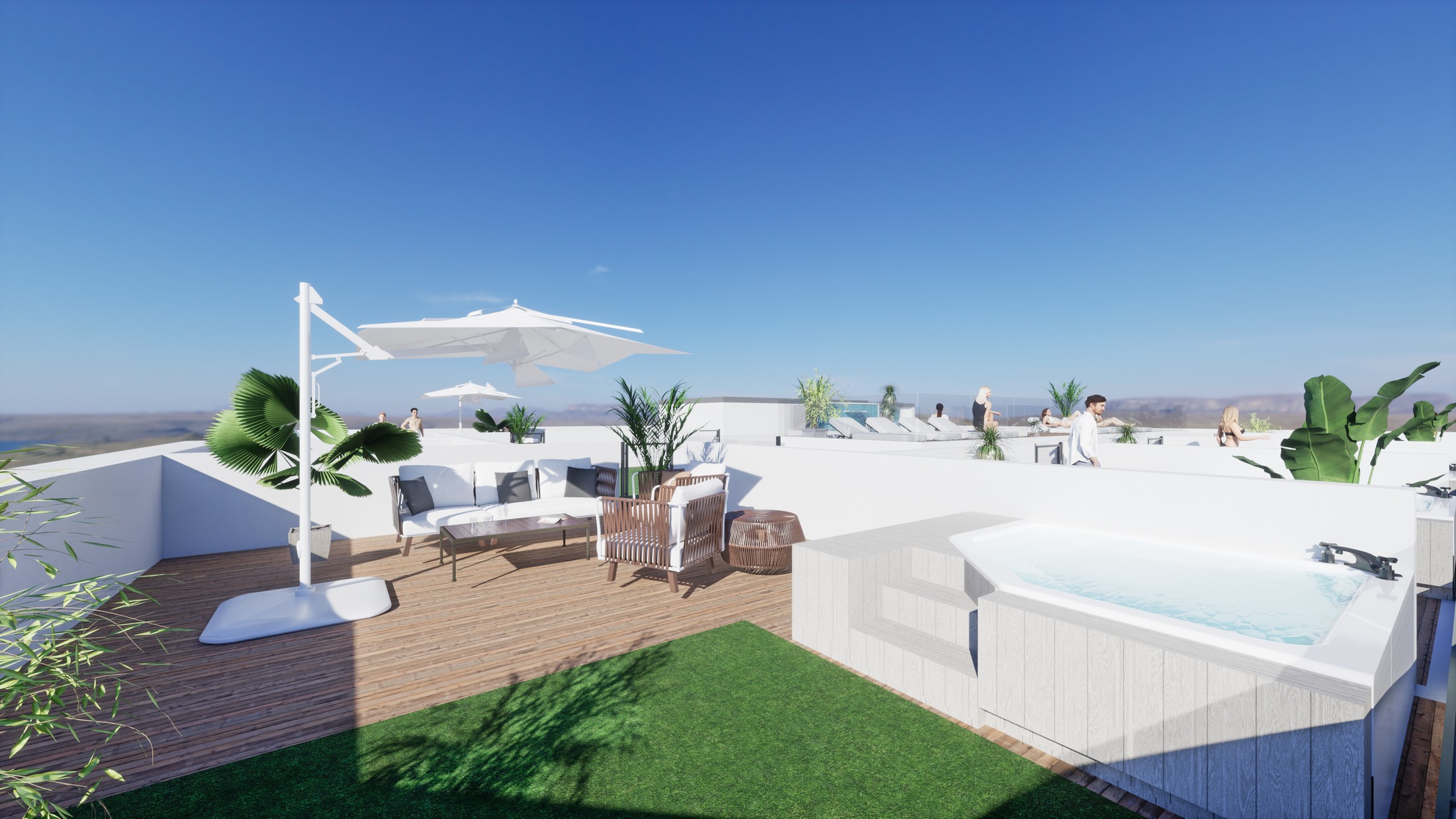 Terraces, penthouses and solariums